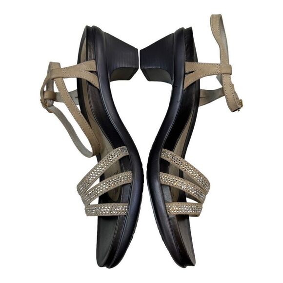 Abeo b.i.o.system Heel Sandals Womens 9 Tan Beige Glitz Grace Metatarsal Support - Picture 3 of 10